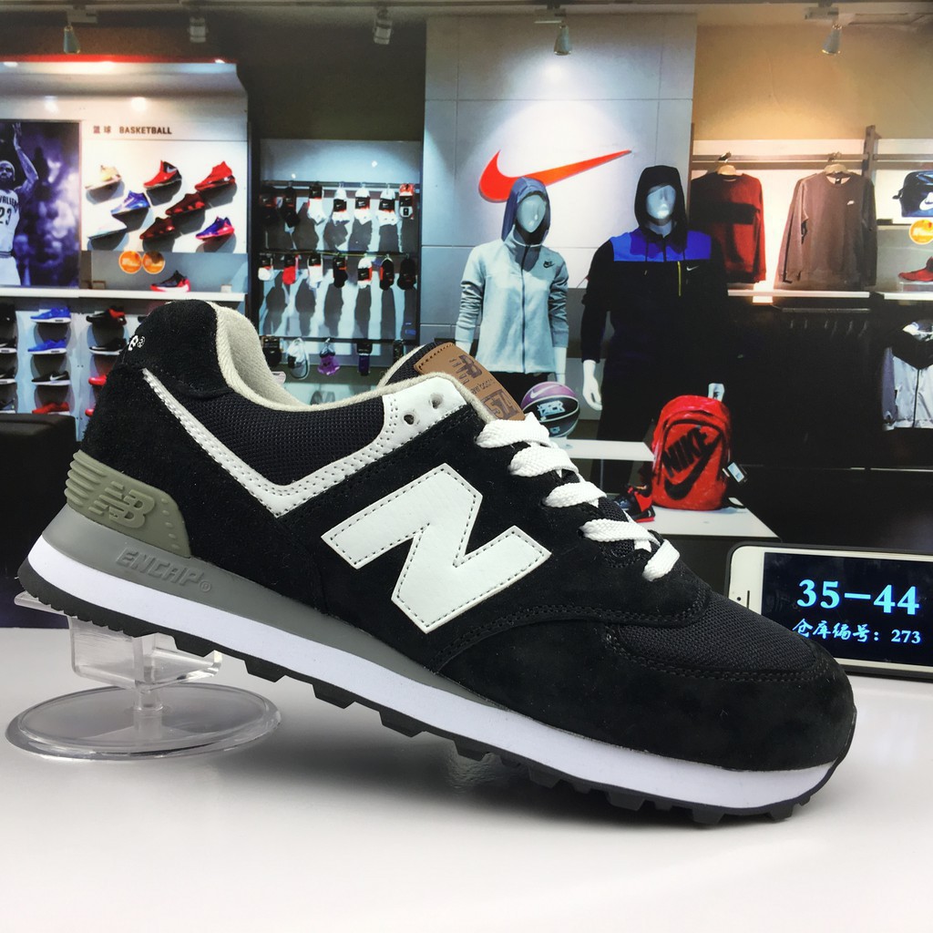 new balance 574 nb574 black white running sport shoes for men and women 36-44 ori 2019