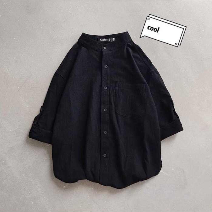 Áo Sơ Mi Đũi Cổ Tàu Form Rộng Siêu Hot hàng cao cấp chất siêu đẹp | BigBuy360 - bigbuy360.vn