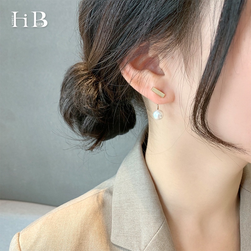 Bông Tai Bạc 925 Đính Ngọc Trai Tinh Tế Phong Cách Hàn Quốc Mới