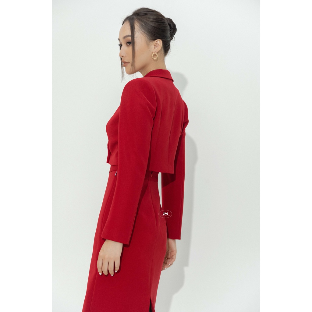 Áo Vest Lửng JM Đệm Vai Dày Dáng Croptop Dài Tay 5P04.2112KT