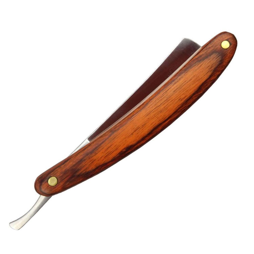 Natural Wood Shaving Razor Straight Razor Carbon Steel For Men Straight Razor