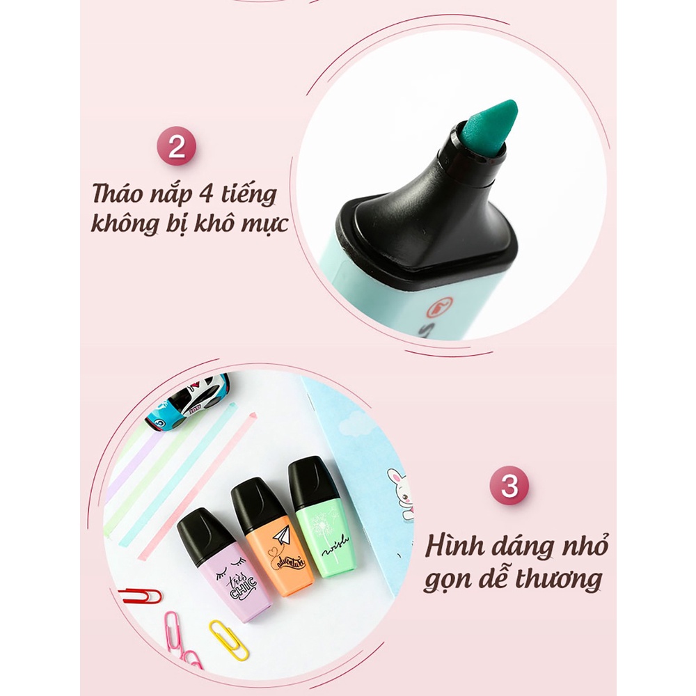 Bộ 3 Bút Dạ Quang STABILO BOSS MINI Pastel (HLP07)