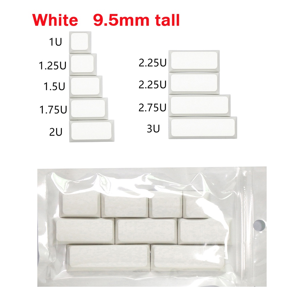 Keycap XDA PBT Split Spacebar 9.5mm Nút Bấm Bàn Phím Cơ PBT 9 Phím Tương Thích Với 61 64 68 71 75 84 980