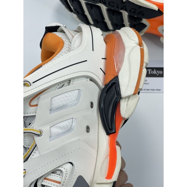 Giày Sneaker 🔥 Track 3 cam trắng kèm phụ kiện