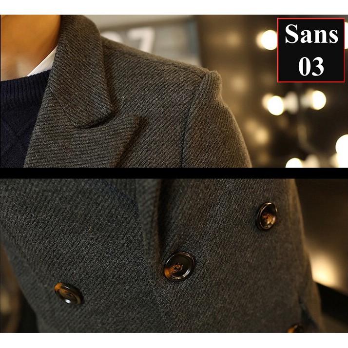 Áo blazer nam cao cấp Sans03 măng tô hàn quốc khoác dạ mangto dáng vừa
