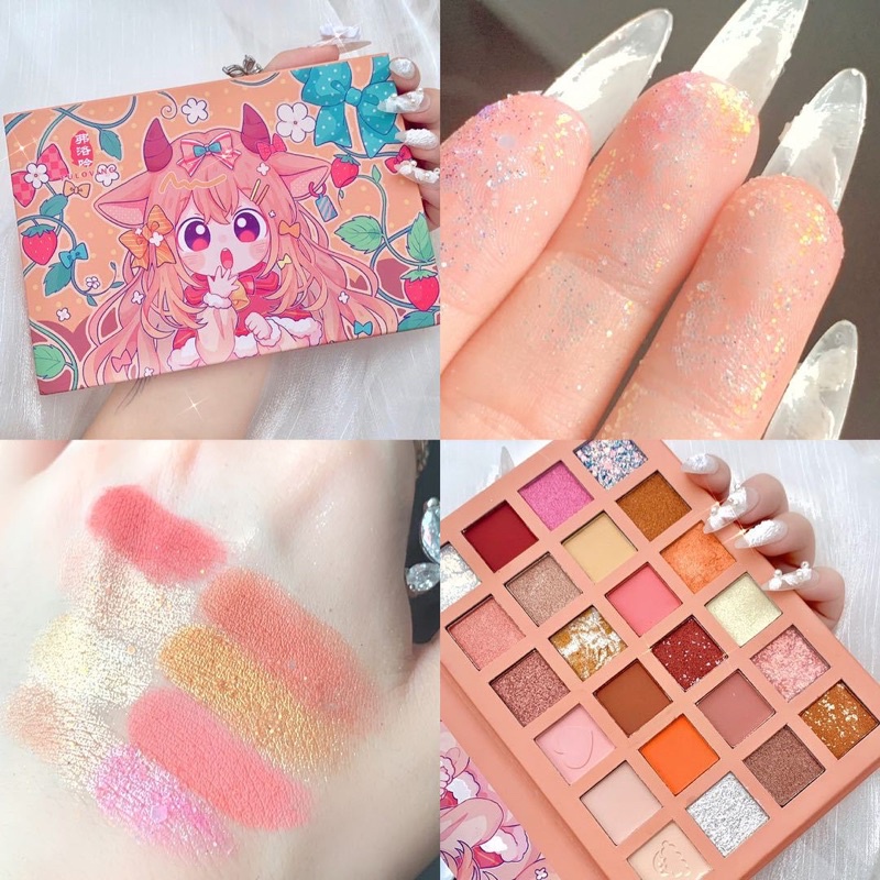 Bảng Phấn Mắt Fuloving 24 Màu Ánh Kim Nhũ Lấp Lánh Hot Tiktok Douyin