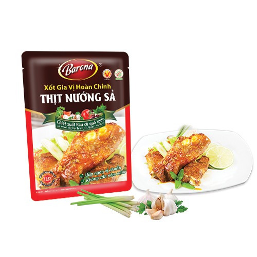 Gia vị Barona 80g nêm sẵn thành phần tự nhiên, combo 10 gói như trong mô tả sản phẩm