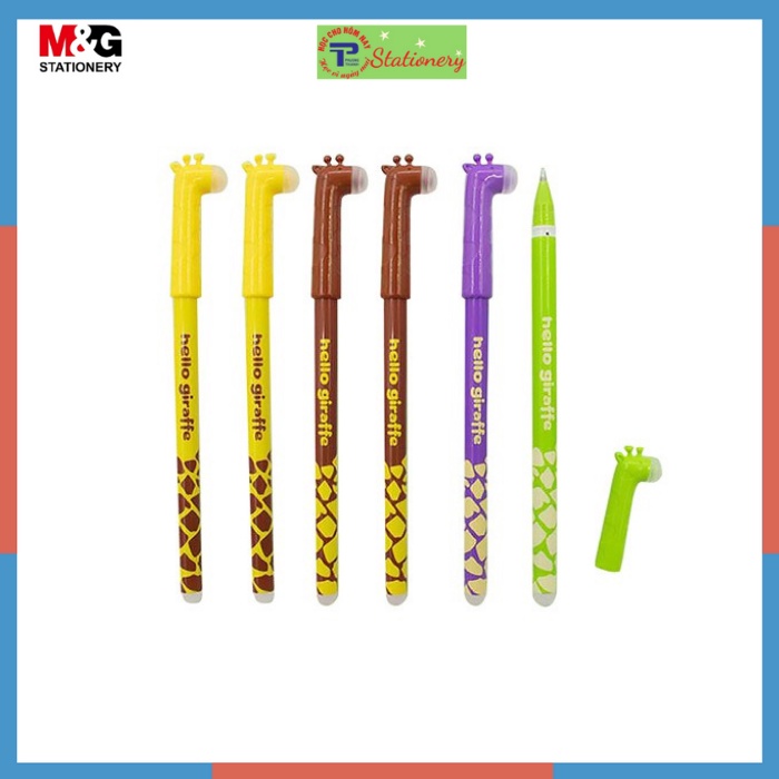 Bút nước xóa được hình hươu cao cổ xinh xắn dễ thương mực xanh M&G 7372, hàng chính hãng