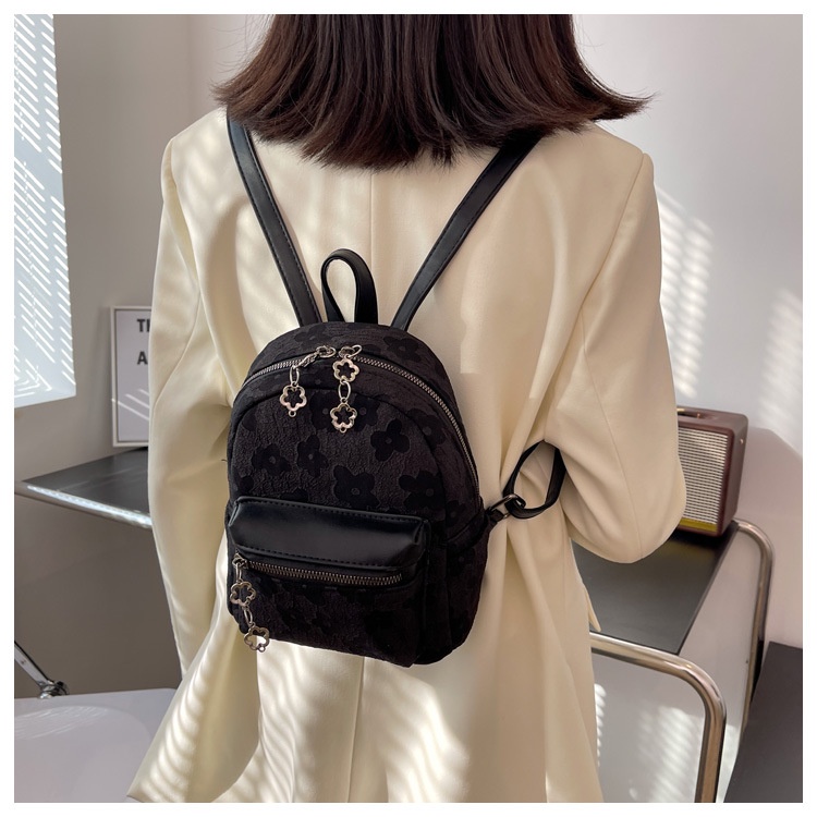 Balo da mini CHUWANGLIN họa tiết hoa thời trang cho nữ