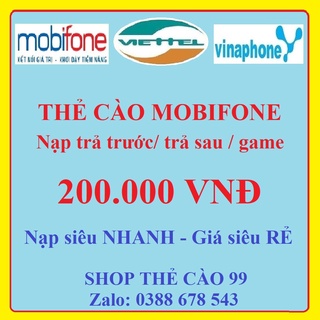 Thẻ Cào Mobifone 200K Siêu Rẻ