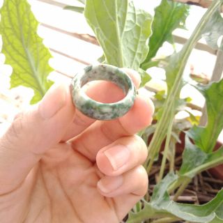 Nhẫn đá tự nhiên vân xanh trắng