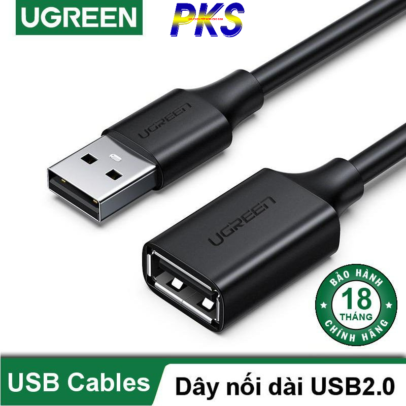 Cáp USB 2.0 nối dài 0.5-5m đầu mạ vàng chính hãng Ugreen 10313 - 10318