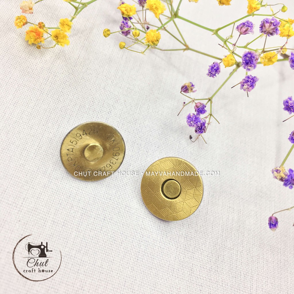 Cúc nam châm đồng loại đẹp (nút túi ví - sổ da)