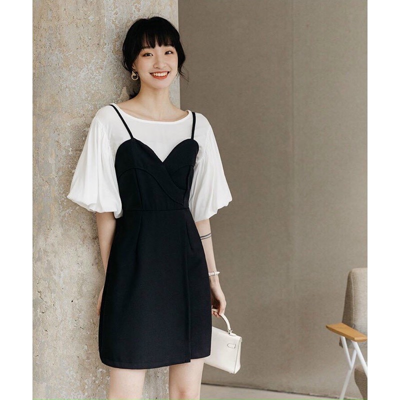 SET ÁO VOAN VÁY YẾM HAI DÂY