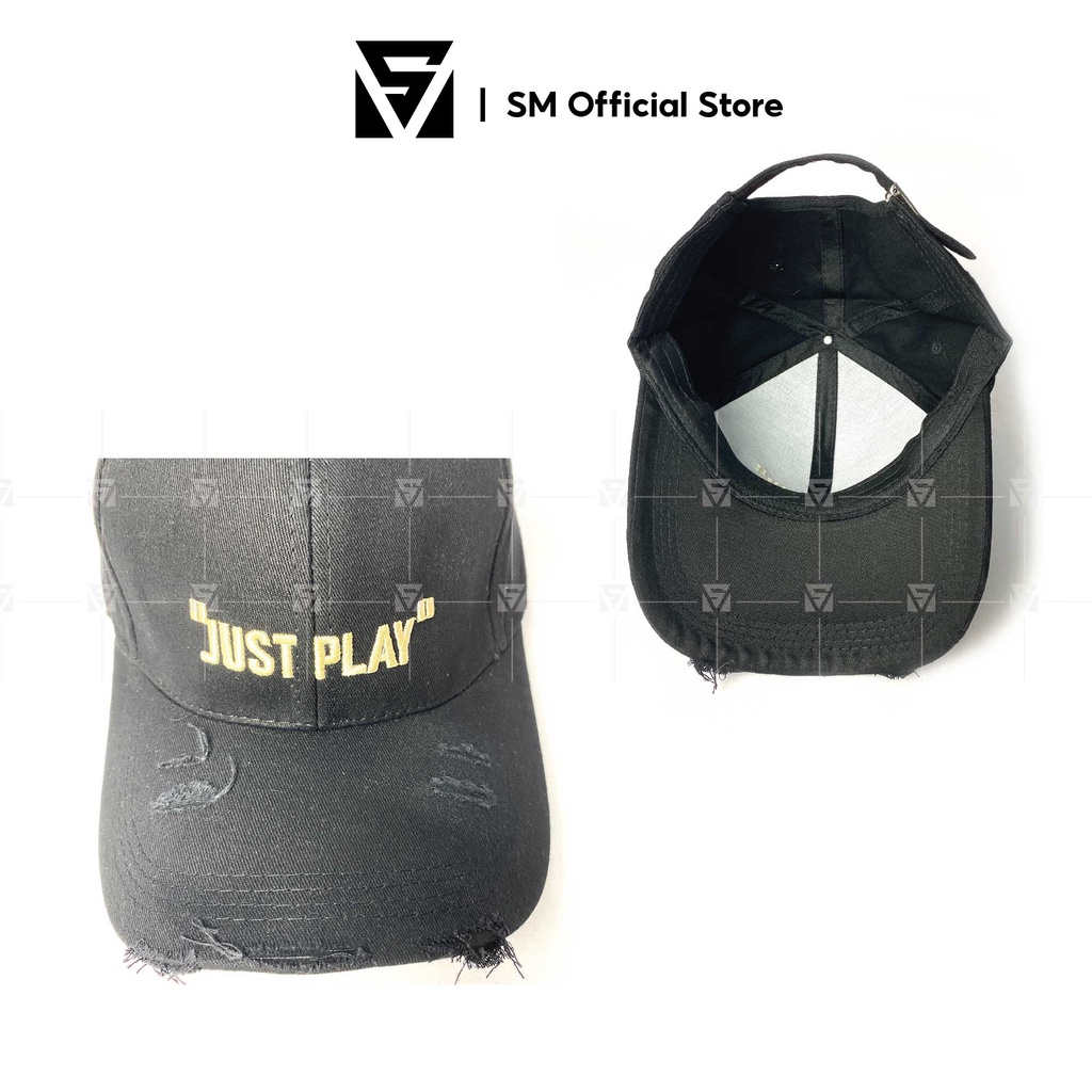 Mũ lưỡi trai nón kết rách thêu chữ Just Play mũ nón thời trang nam nữ phong cách Hàn Quốc - SMN022 Soulmate Store