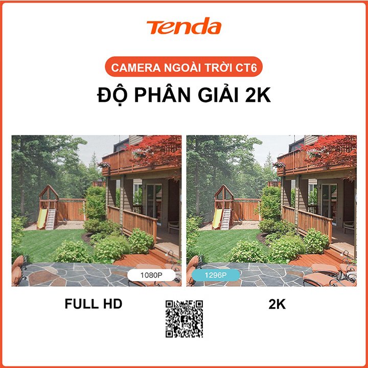 Camera wifi ngoài trời 3.0 có màu ban đêm Tenda CT6 cao cấp tặng kèm thẻ nhớ chính hãng