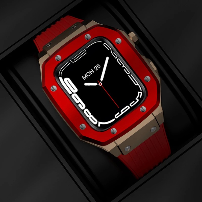 jansin Modification Mod Kit Dây đeo +Ốp Cho apple watch series 8 7 6 SE 5 4 45mm 44mm