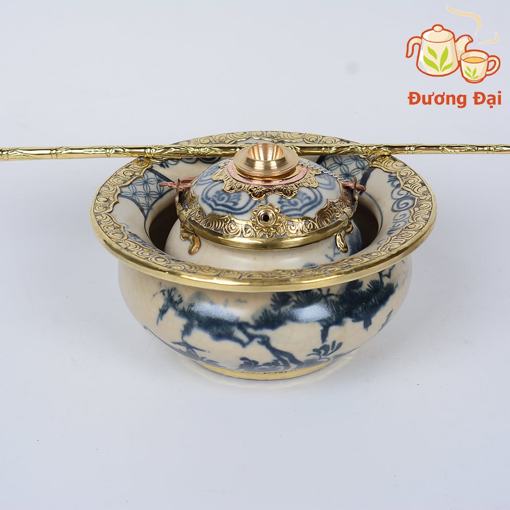 Điê.u bát men rạn bọc đồng Gốm Sứ Bát Tràng Đương Đại