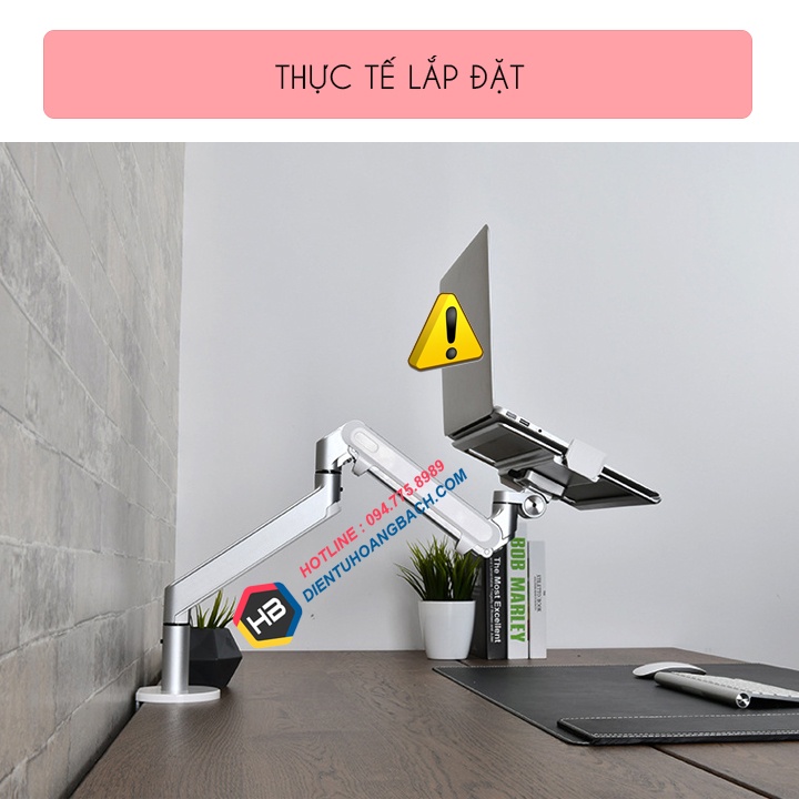 Giá Treo Đỡ Kẹp Laptop OZ 1S - Macbook - Ipad 12 - 17 Inch / Màn Hình Máy Tính 17 - 32 Inch / Hợp Kim Nhôm