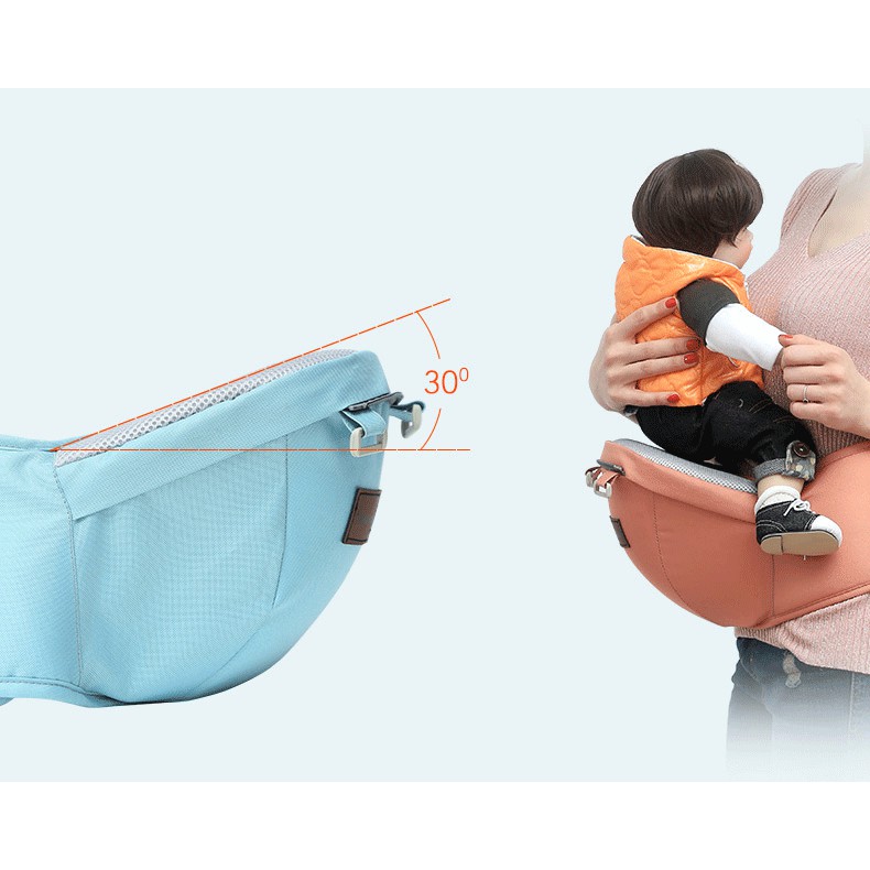 Đai địu em bé có ghế  chống gù lưng đau mỏi hông lệch xương trẻ sơ sinh, điệu em bé thoáng khí