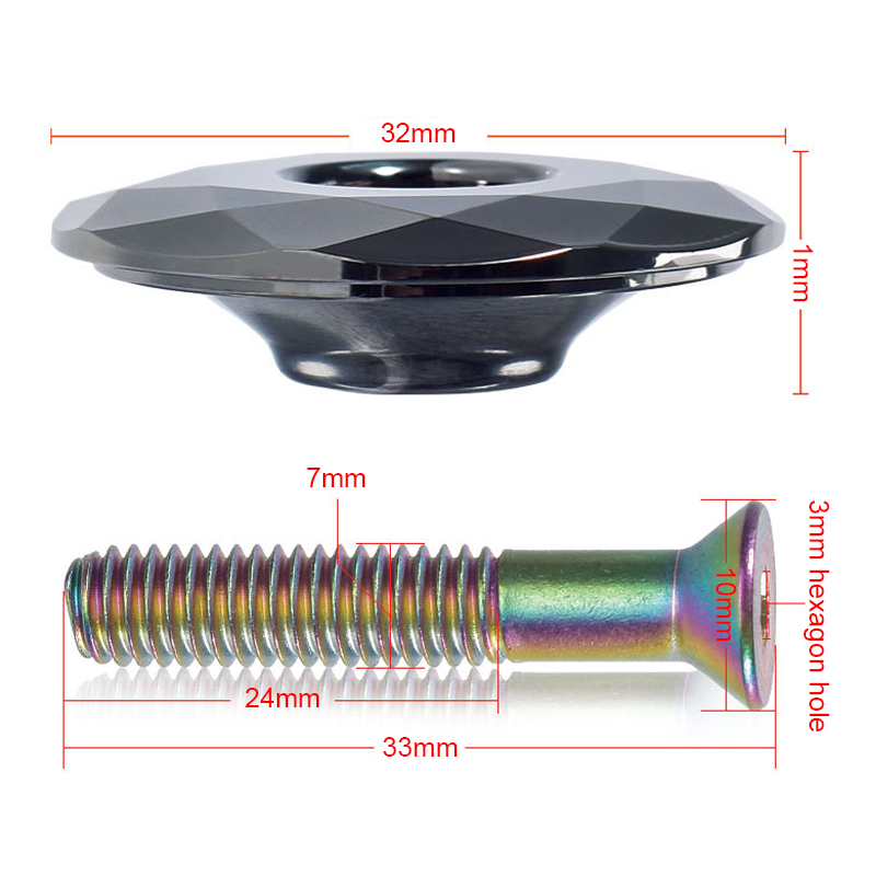 Nắp trục trung tâm xe đạp leo núi 28.6mm 3 màu 1-1 / 8 inch Hợp kim nhôm Nắp bát xe đạp leo núi