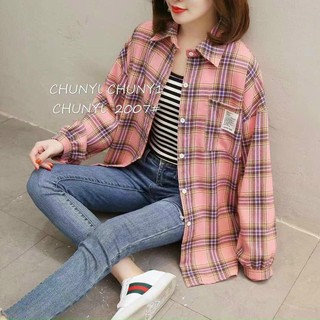 Áo sơ mi sọc phom rộng