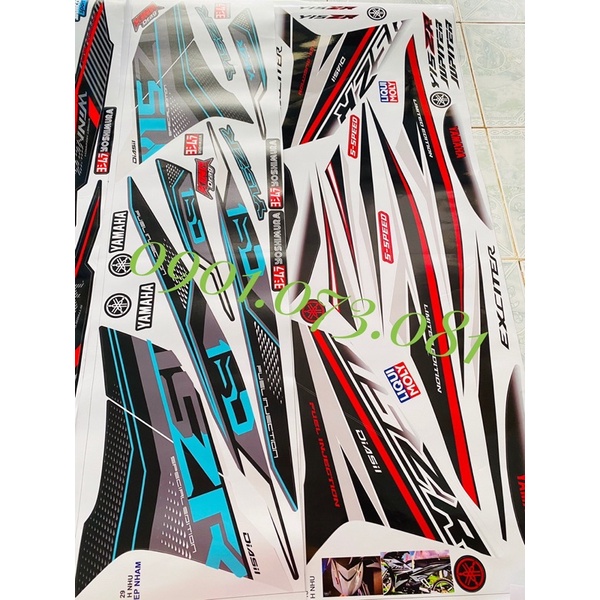 Tem xe y15zr đen nhám lục bảo ( tem bóng, nhám )