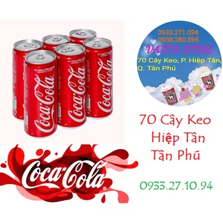 Lốc 6 lon nước ngọt coca cola / coca-cola / cocacola vị nguyên bản lon 320ml