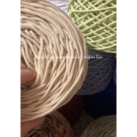 Dây dệt màu cotton có lõi,thắt túi macrame, đồ handmade