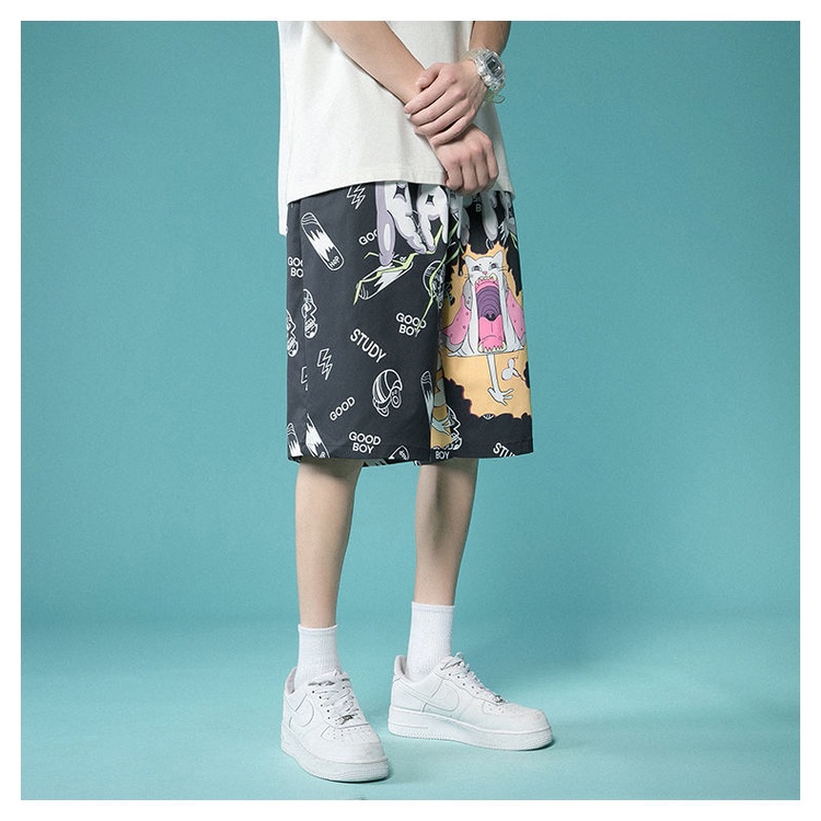 Quần Short Đi Biển Dáng Rộng Cỡ Lớn Vải Lụa Mát Nhanh Khô Thời Trang Mùa Hè Cho Nam