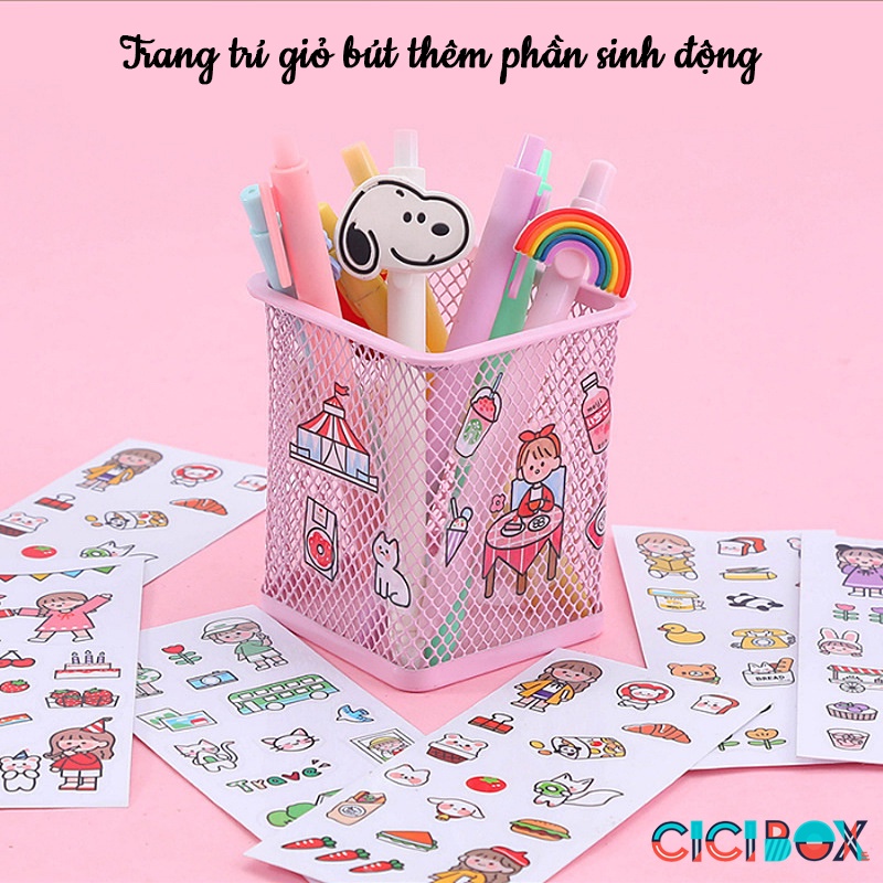 Sticker cute trang trí dán laptop tập vở bình nước Nhãn dán dễ thương CICIBOX