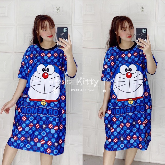 ĐẦM - LỬNG - ĐÙI THUN THÁI HELLO KITTY - DORAEMON