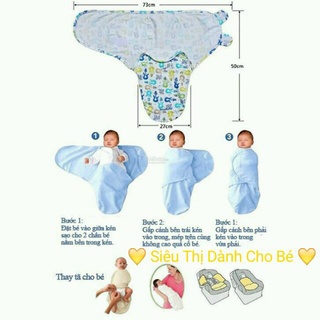 Chăn ủ Swaddle cho bé sơ sinh mùa hè (100% Cotton)