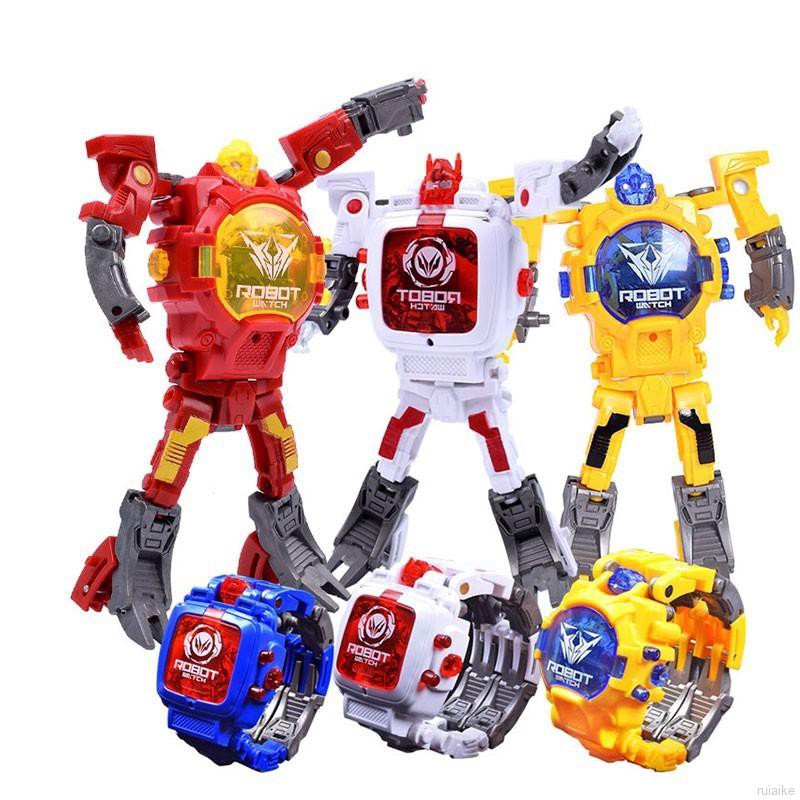 🍭 ruiaike 🍭 Magic Transformation Deformation Robot Watch Toys Cartoon Wristwatch for Kids Gifts