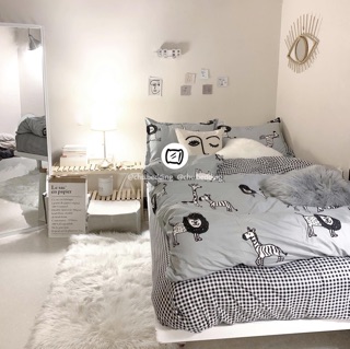 Bộ chăn ga gối Poly cotton: hoạ tiết sở thú