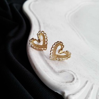 Bông tai Mạ vàng Hình trái tim Kiểu dệt