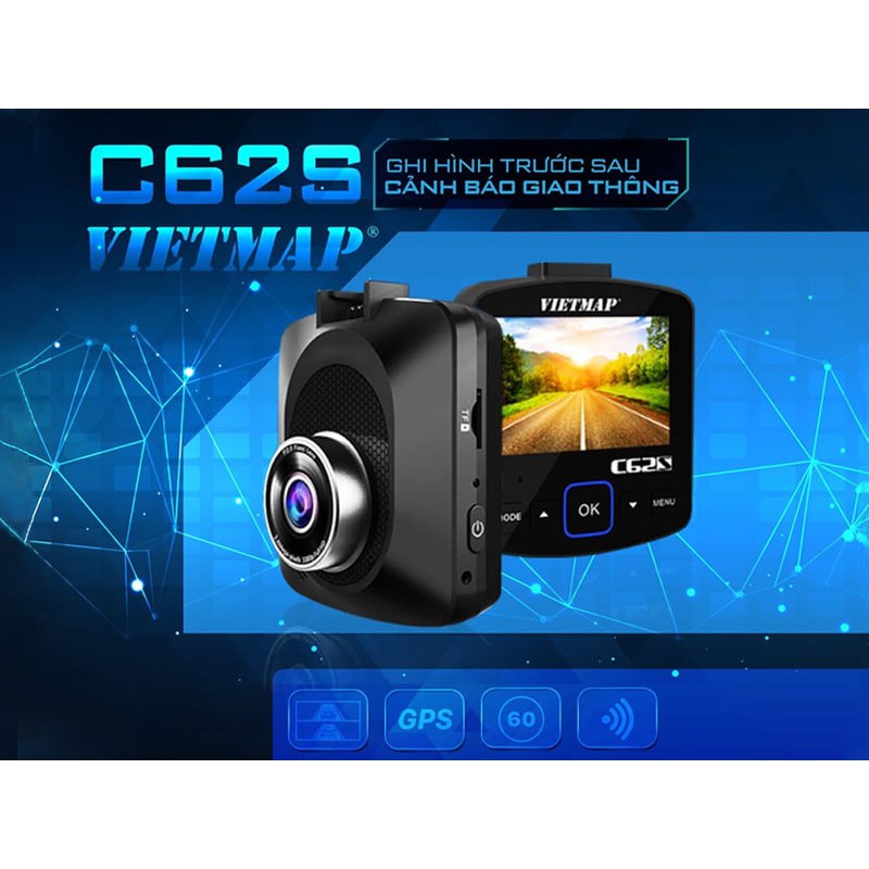 VIETMAP C62S - Thẻ 32GB - Camera Hành Trình Ô tô Ghi Hình Trước Sau - HÀNG CHÍNH HÃNG