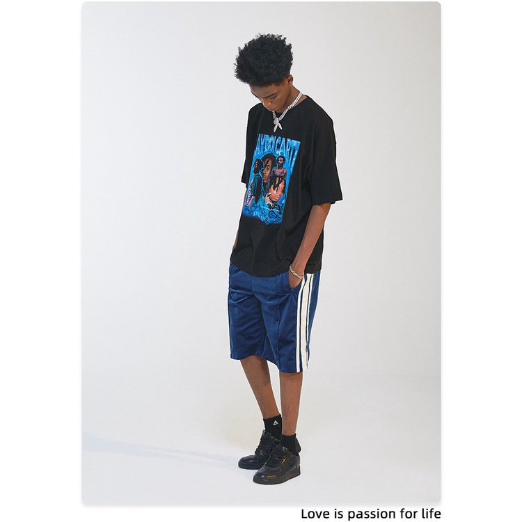 Áo Thun Vintage Playpoi Carti Tay Lỡ Unisex - Đen/Trắng Cổ Tròn | Blackwork