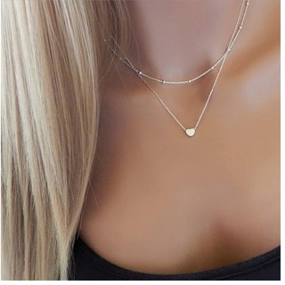 Combo 2 Dây Chuyền Nữ Quả Đào Trái Tim Nữ Tính Dịu Dàng Hàn Quốc VCPEACH2LAYERS01