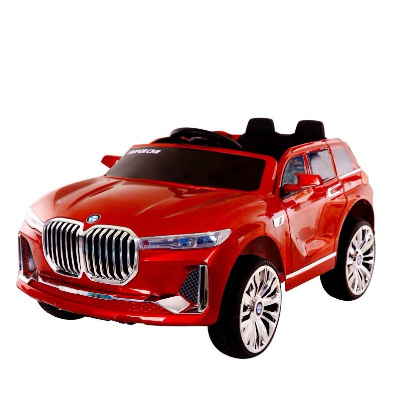 Ô tô xe điện đồ chơi BMW BJQ-X7 2 động cơ+ 2 ắc qui cho bé vận động ngoài trời ( Đỏ-Trắng-Cam)