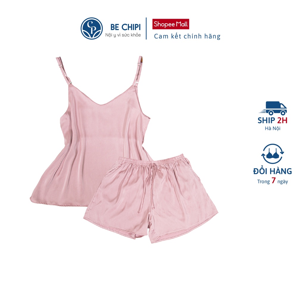 Đồ Bộ Nữ Mặc Nhà Hai Dây Màu Trơn Lụa Mềm Mịn Cao Cấp By Bechipi - BN2027