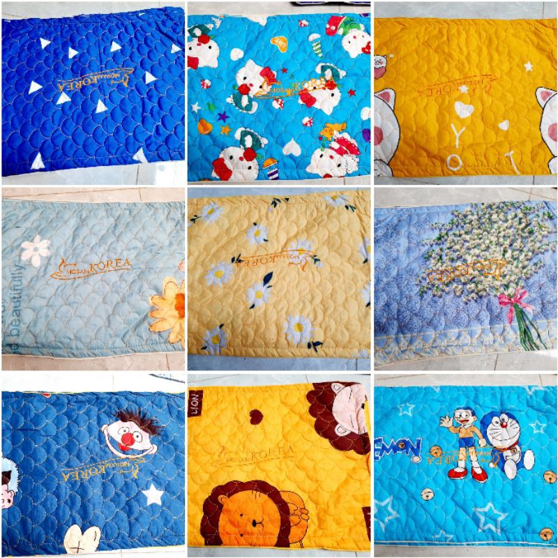 Vỏ gối nằm cotton poly thêu chần bông 40×60