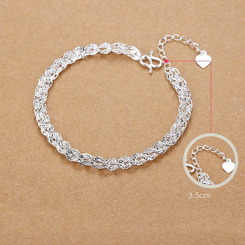 Vòng tay bạc 925 đơn giản retro thời trang