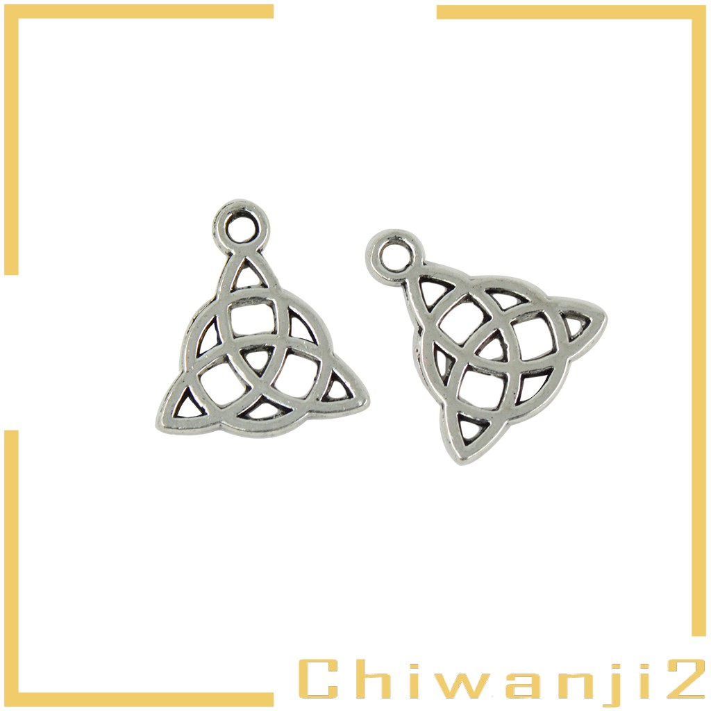 [Chiwanji2] 50 Mặt Dây Chuyền Bạc Tây Tạng Thắt Nút 15X17Mm