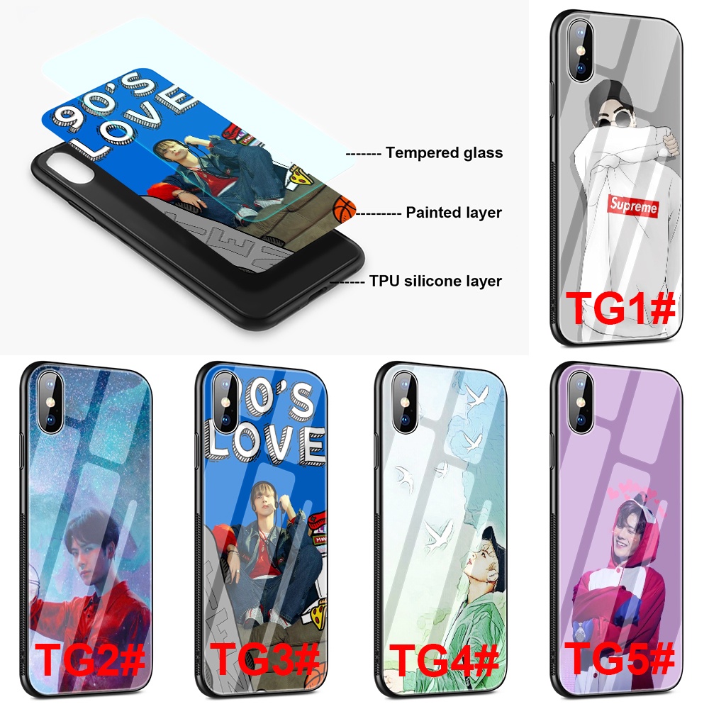 Ốp điện thoại kính cường lực in hình Jackson Wang dễ thương cho iphone XR 5 5S 6 6S 7 8 Plus SE 2016 2020