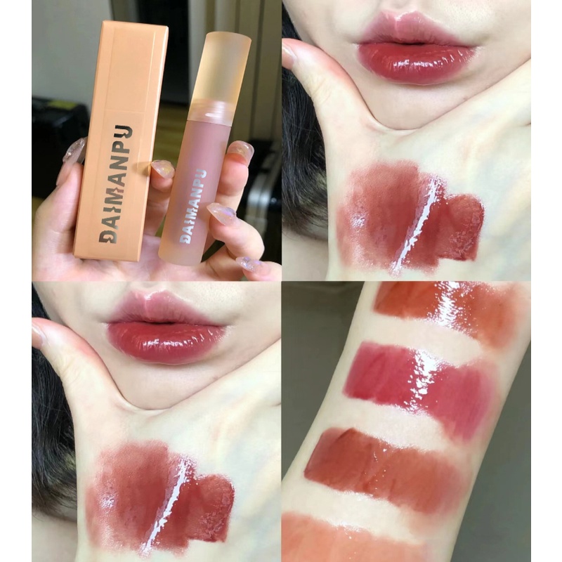 Son Bóng DAIMANPU Màu Nude Nhạt Mềm Mượt Dưỡng Môi Chống Thấm Nước Hàng Nội Địa Trung /Dưỡng Ẩm Tiện Dụng Chất Lượng Cao