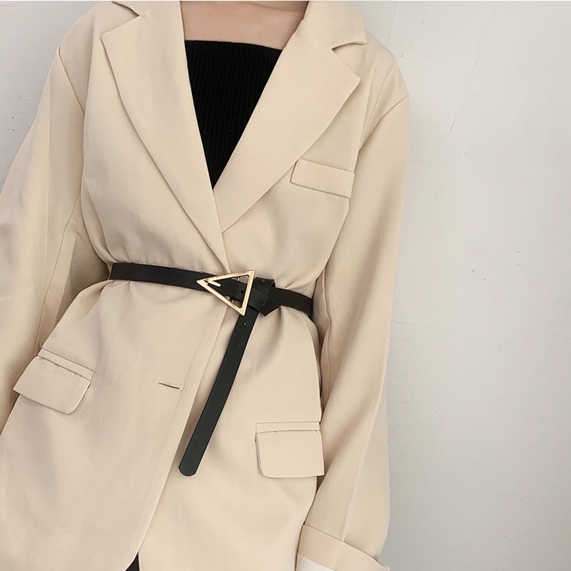 Thắt Lưng Đa Năng Đơn Giản Thiết Kế Khóa Tam Giác Thời Trang Hàn Quốc Mới