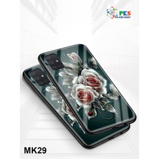 Ốp lưng Samsung A51/ A71 in 3D hoa hồng mặt kính sáng bóng