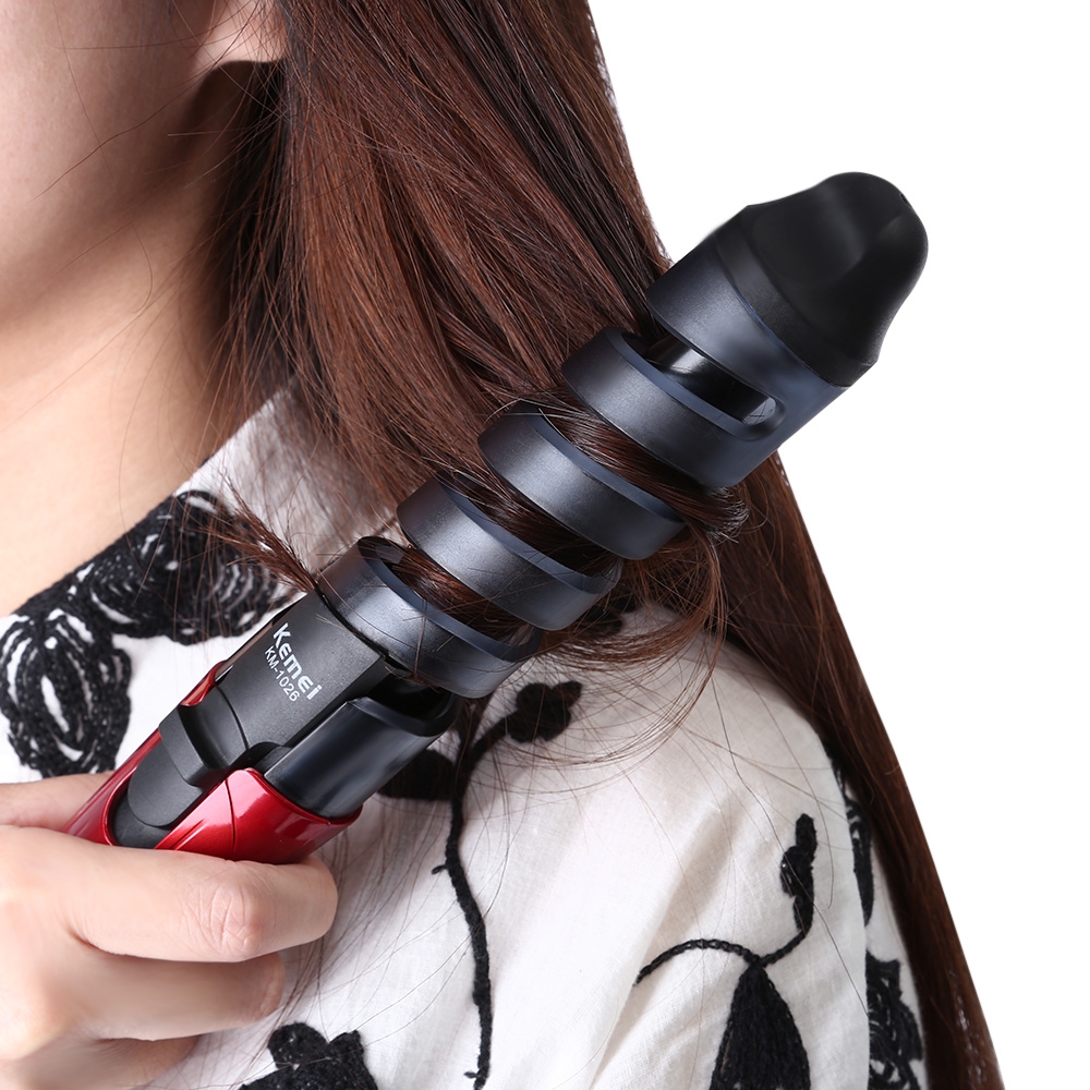 Máy uốn tóc gốm Kemei sử dụng khô và ướt tạo kiểu tóc nhanh tiện dụng