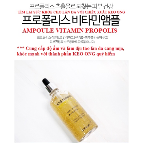 Tinh Chất Serum Keo Ong Dịu Da Dưỡng Ẩm Trắng Sáng V10 Siskeli Propolis Ampoule 100ml - KOBE YOUNG